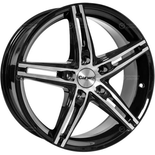 Колесный диск Carwel Альфа 118 7xR17 5x114.3 ET40 DIA67.1 чёрный глянцевый с полированной лицевой поверхностью