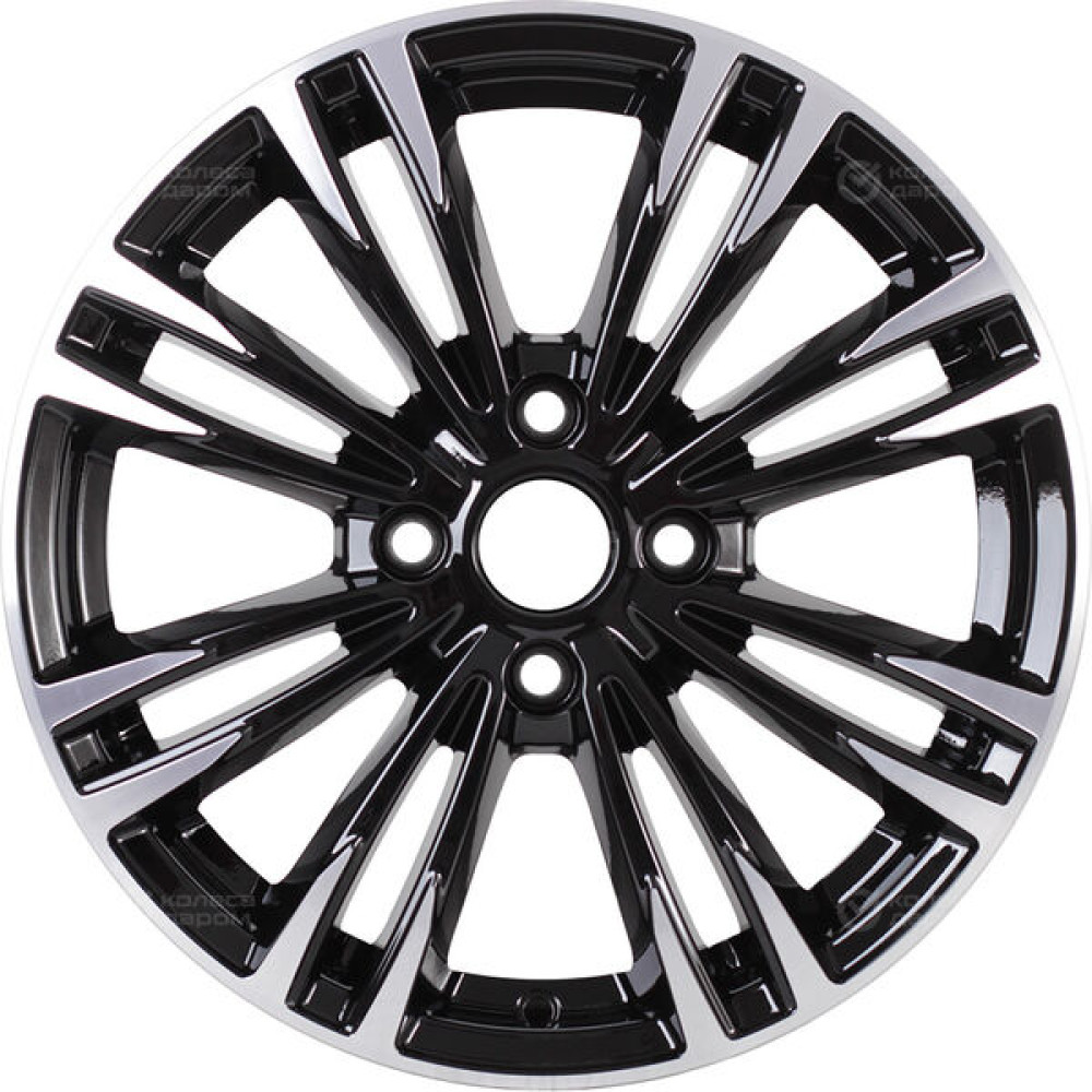 Колесный диск СКАД Ламар 6.5xR16 4x114.3 ET40 DIA67.1 черный глянцевый с полированной лицевой поверхностью