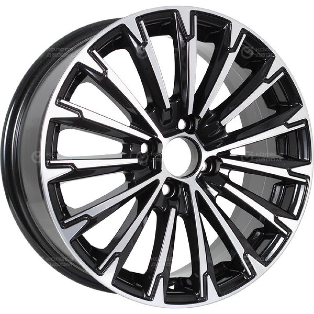Колесный диск KDW KD1610 6.5xR16 5x108 ET50 DIA63.4 (уценка) глянцевый черный с полированной лицевой частью