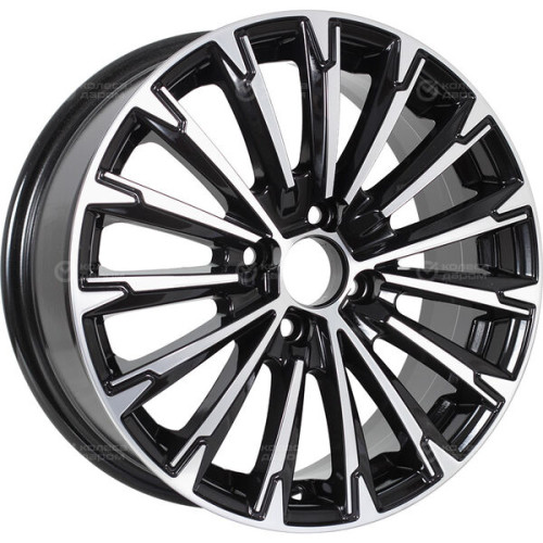 Колесный диск KDW KD1610 6.5xR16 5x108 ET50 DIA63.4 (уценка) глянцевый черный с полированной лицевой частью