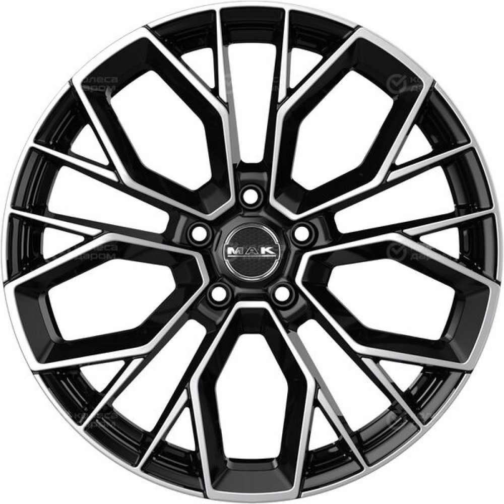 Колесный диск MAK Stilo 8xR18 5x108 ET45 DIA72 чёрный глянцевый с полированной лицевой частью