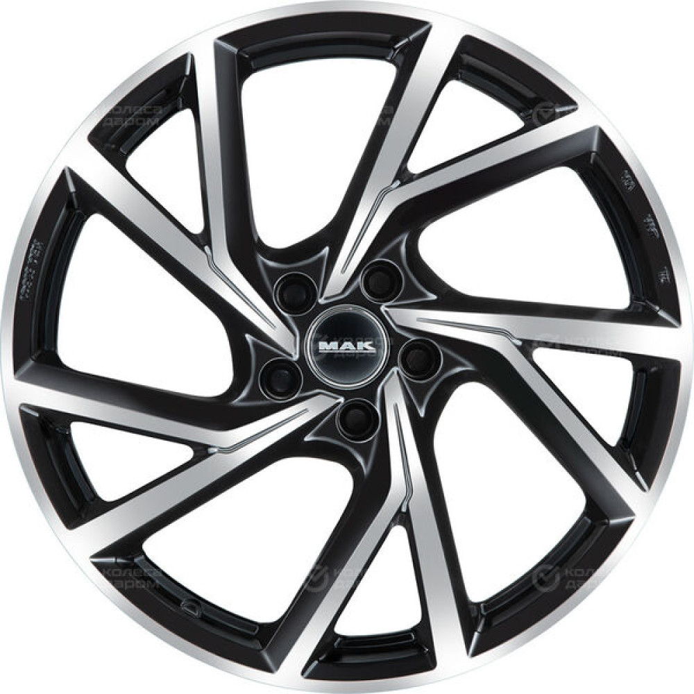 Колесный диск MAK Kassel 8xR18 5x112 ET43 DIA57.1 чёрный глянцевый с полированной лицевой частью