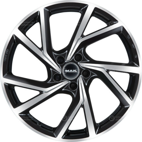 Колесный диск MAK Kassel 8xR18 5x112 ET43 DIA57.1 чёрный глянцевый с полированной лицевой частью