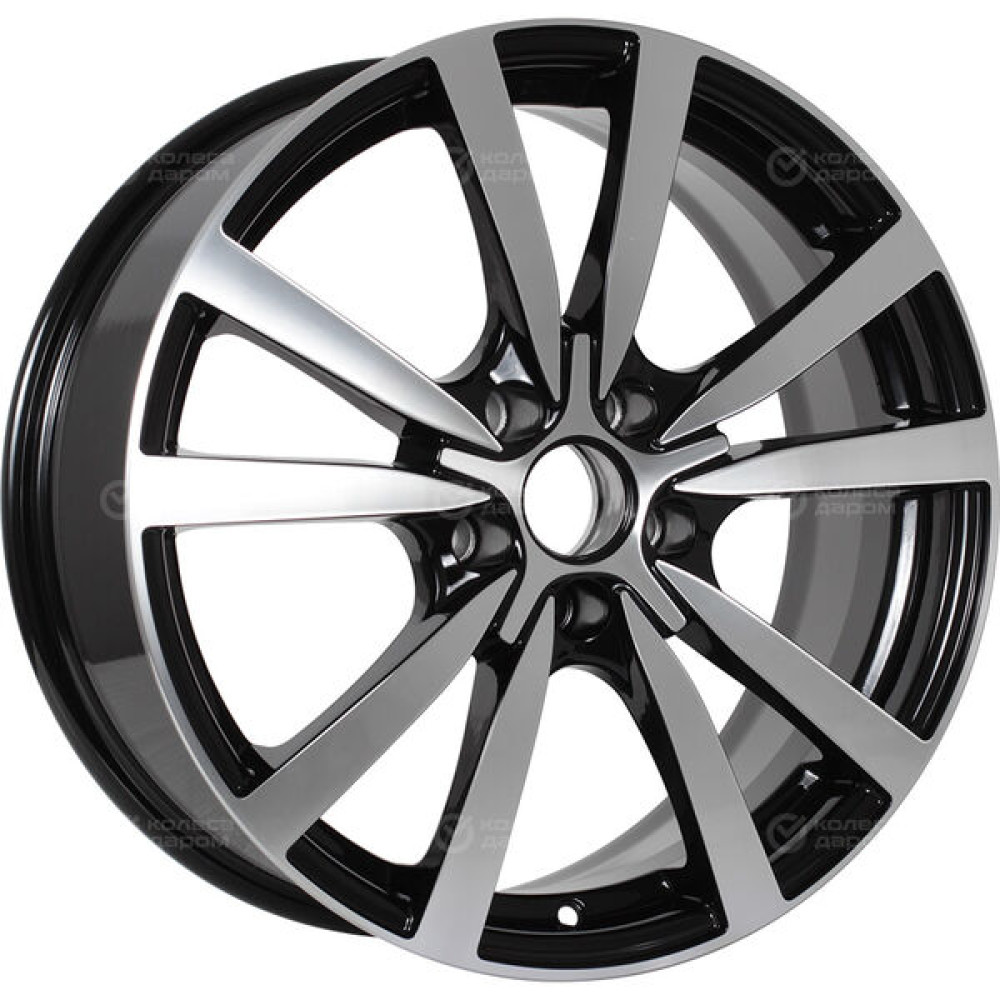 Колесный диск Carwel Гранд 131 7xR17 5x114.3 ET45 DIA67.1 чёрный глянцевый с полированной лицевой поверхностью