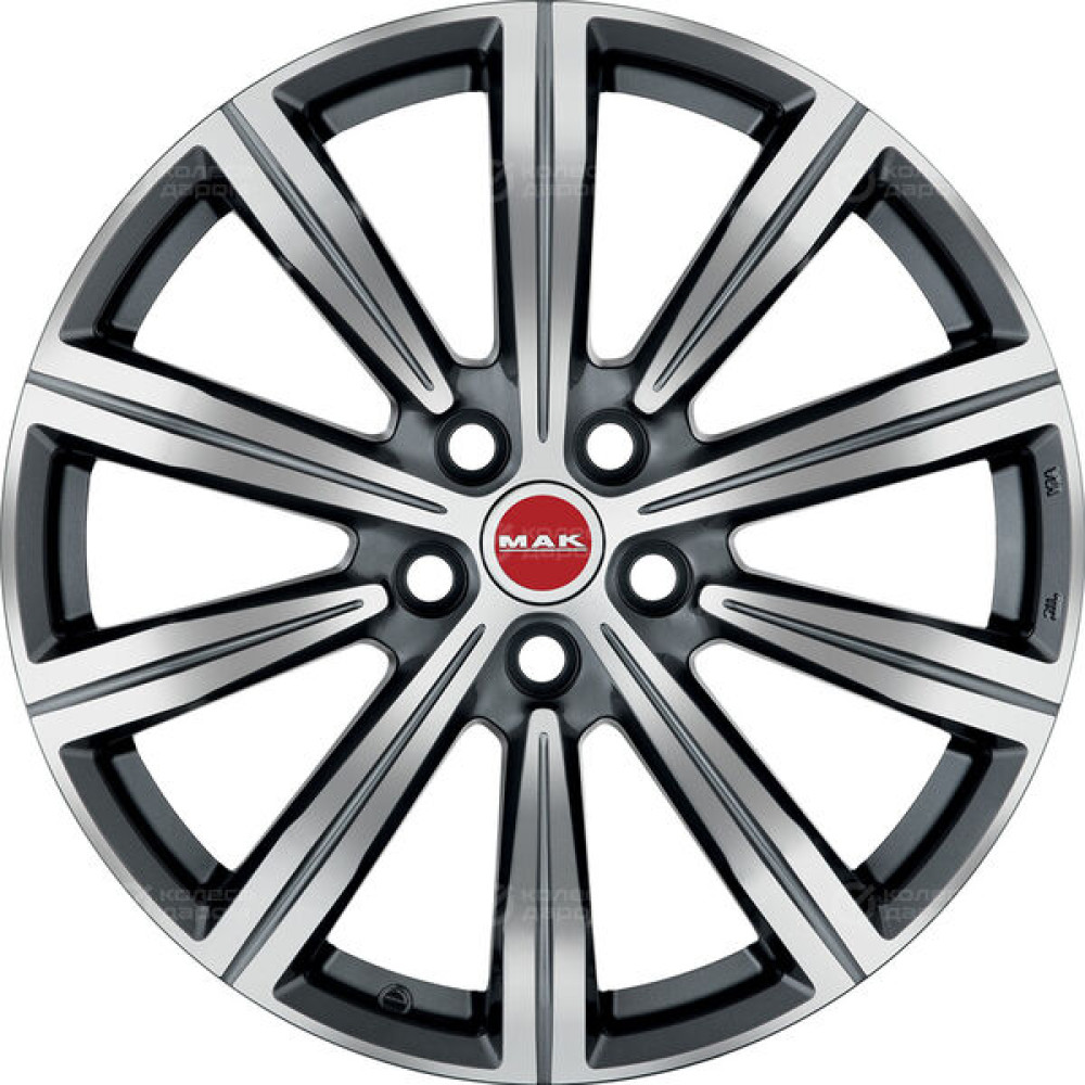 Колесный диск MAK Birmingham 8.5xR20 5x120 ET45 DIA65.1 серый с полированной лицевой частью