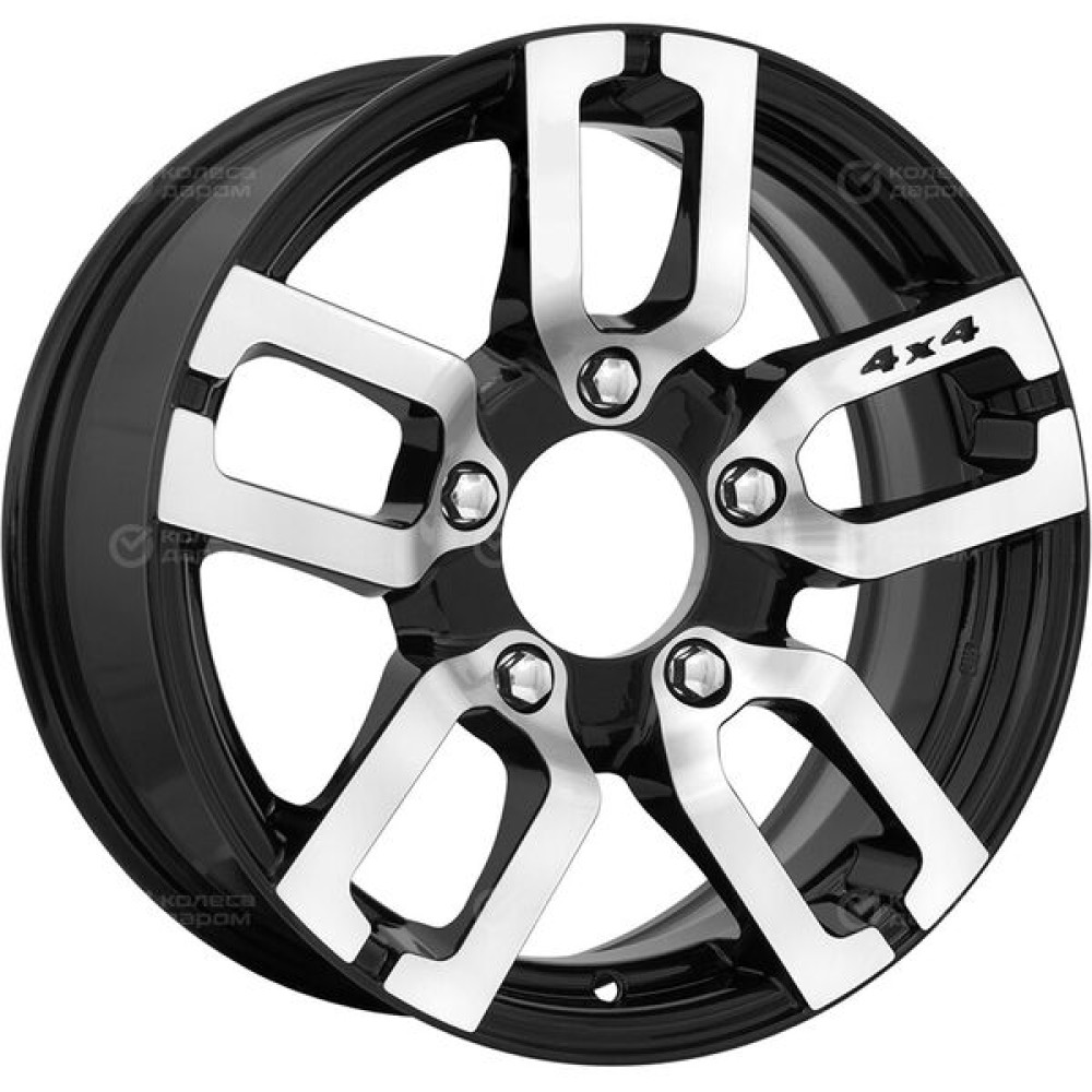 Колесный диск iFree Офф-лайн 6.5xR16 5x139.7 ET40 DIA98 чёрный глянцевый с полированной лицевой частью