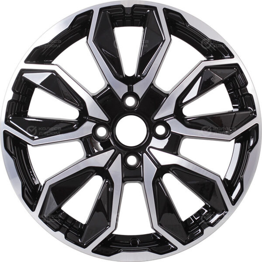 Колесный диск СКАД Сочи 6xR16 4x100 ET41 DIA60.1 черный глянцевый с полированной лицевой поверхностью