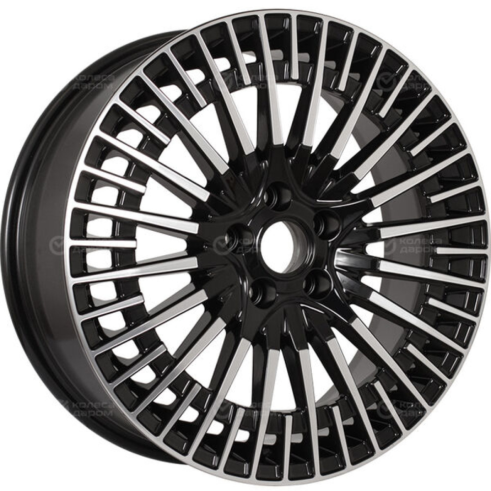 Колесный диск KDW KD1820 7xR18 5x114.3 ET37 DIA66.6 глянцевый черный с полированной лицевой частью