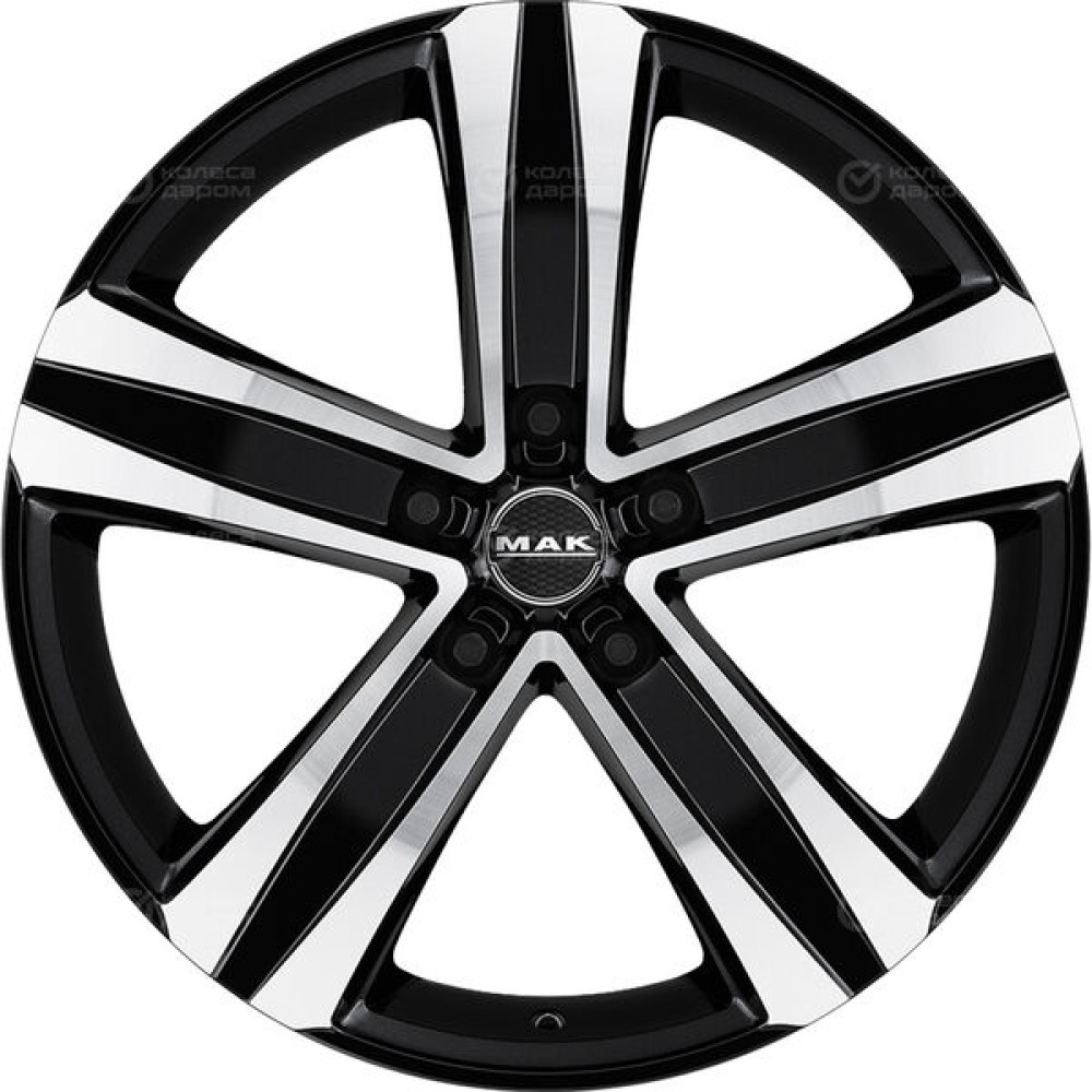 Колесный диск MAK STONE5 3 6.5xR16 5x160 ET60 DIA65.1 черный глянцевый с полированной лицевой частью