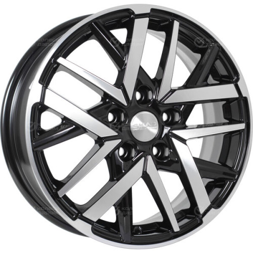 Колесный диск СКАД Босфор 6xR16 5x112 ET45 DIA57.1 черный глянцевый с полированной лицевой поверхностью