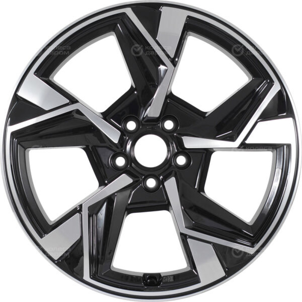 Колесный диск КиК Кайан 7.5xR18 5x114.3 ET35 DIA60.1 черный глянцевый с полированными элементами лицевой поверхности
