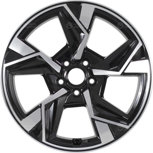 Колесный диск КиК Кайан 7.5xR18 5x114.3 ET35 DIA60.1 черный глянцевый с полированными элементами лицевой поверхности