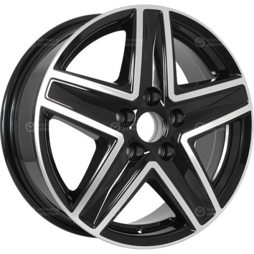 Колесный диск Carwel Витим 237 6.5xR16 5x108 ET42 DIA65.1 чёрный глянцевый с полированной лицевой поверхностью