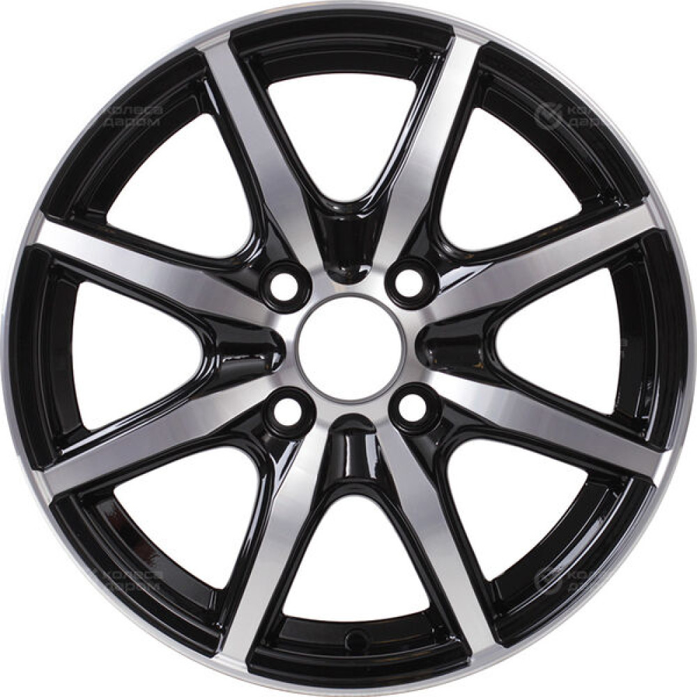 Колесный диск VENTI 1415 5.5xR14 4x100 ET43 DIA60.1 глянцевый черный с полированной лицевой частью