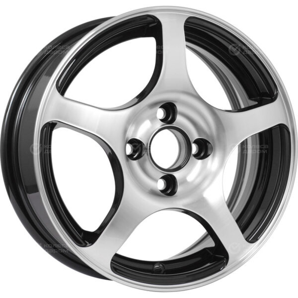 Колесный диск X-trike X103 5.5xR14 4x100 ET35 DIA67.1 глянцевый черный с полированной лицевой частью