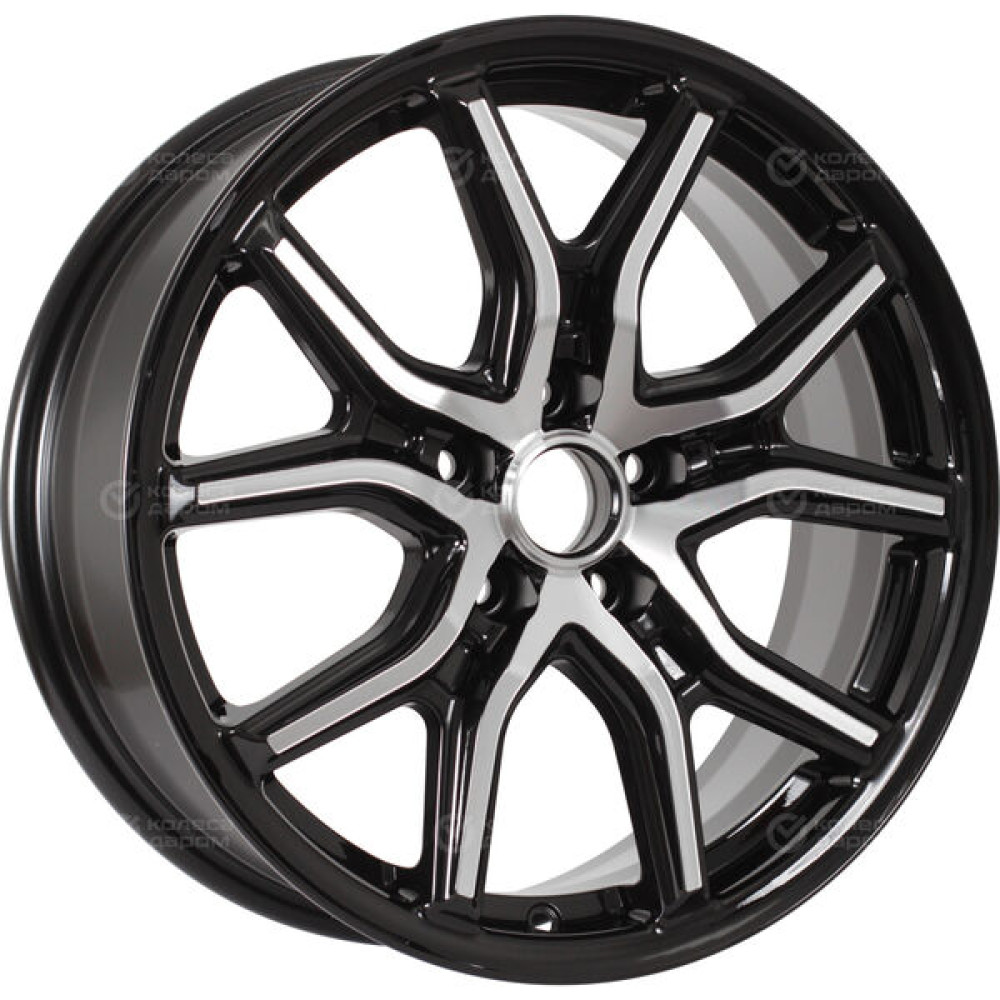 Колесный диск iFree Страйк 6.5xR17 5x114.3 ET35 DIA67.1 чёрный глянцевый с полированной лицевой частью