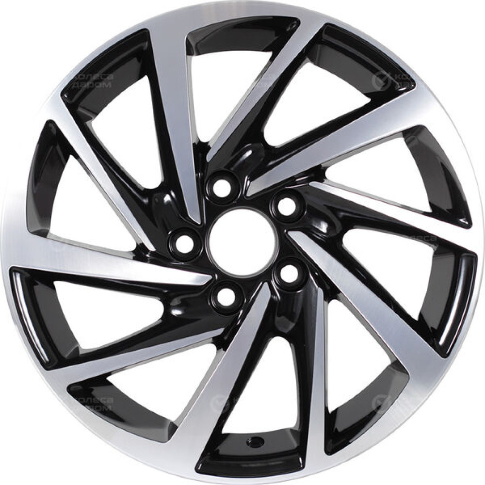 Колесный диск KDW KD1530 6xR15 4x100 ET46 DIA54.1 глянцевый черный с полированной лицевой частью
