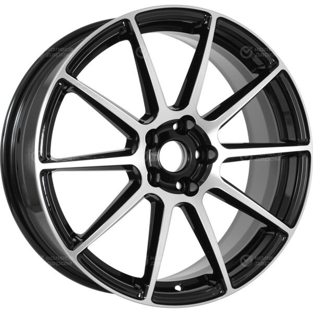 Колесный диск iFree Uno Винзор 7xR18 5x114.3 ET37 DIA66.6 чёрный глянцевый с полированной лицевой частью
