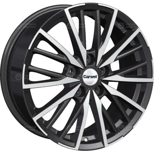 Колесный диск Carwel Агма 1719 7xR17 5x114.3 ET45 DIA67.1 черный глянцевый с полированной лицевой частью