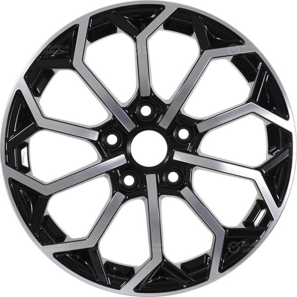 Колесный диск iFree Спейс-Нидл 6.5xR16 5x108 ET37 DIA67.1 чёрный глянцевый с полированной лицевой частью