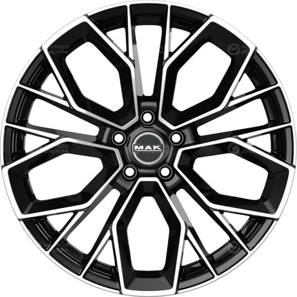 Колесный диск MAK Stilo-D 10xR21 5x112 ET19 DIA66.45 чёрный глянцевый с полированной лицевой частью