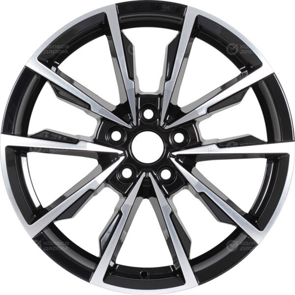 Колесный диск КиК Меренге 7.5xR17 5x114.3 ET45 DIA60.1 черный глянцевый с полированными элементами лицевой поверхности