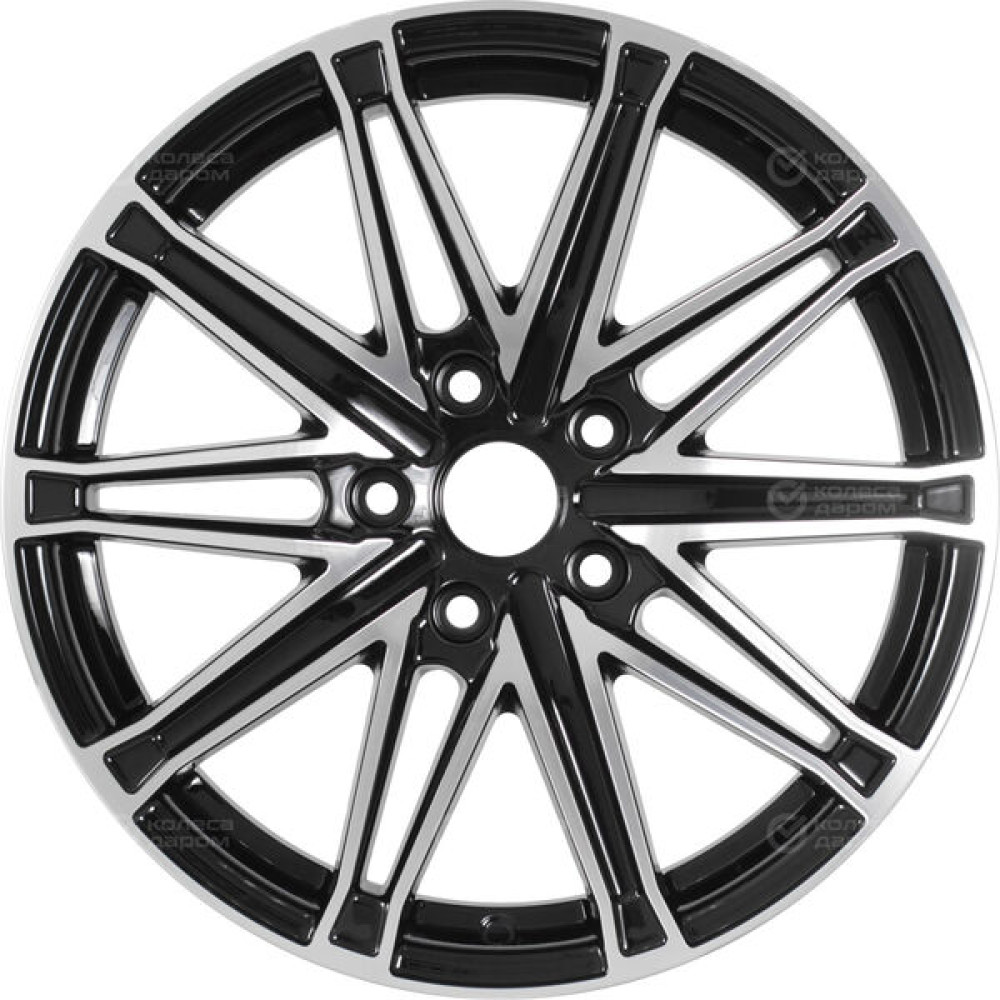 Колесный диск iFree Виар 6.5xR17 5x114.3 ET37 DIA66.6 чёрный глянцевый с полированной лицевой частью