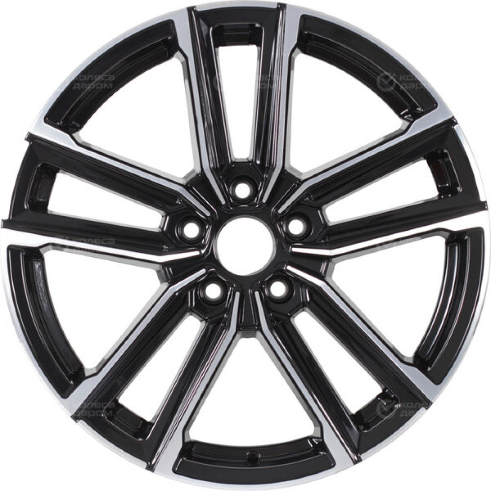 Колесный диск RST R078 7xR18 5x112 ET22 DIA66.6 глянцевый черный с полированной лицевой частью