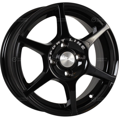 Колесный диск СКАД Ягуар 5.5xR14 4x100 ET38 DIA67.1 черный глянцевый с полированной лицевой поверхностью