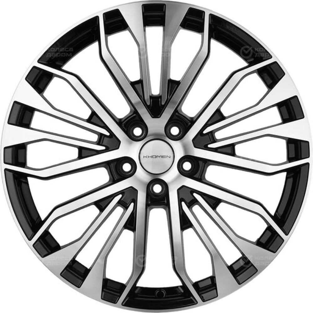 Колесный диск KHOMEN KHW2009 (Exeed VX) 8.5xR20 5x108 ET36 DIA65.1 чёрный глянцевый с полированной лицевой частью