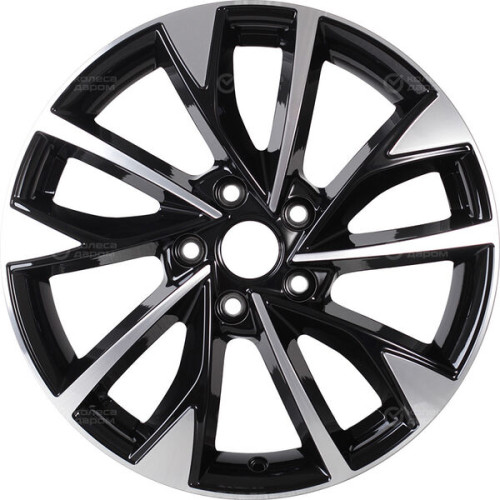 Колесный диск КиК Роквуд 7xR17 5x114.3 ET50 DIA67.1 черный глянцевый с полированной лицевой поверхностью