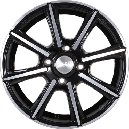 Колесный диск СКАД Монако 5.5xR14 4x100 ET46 DIA67.1 черный глянцевый с полированной лицевой поверхностью