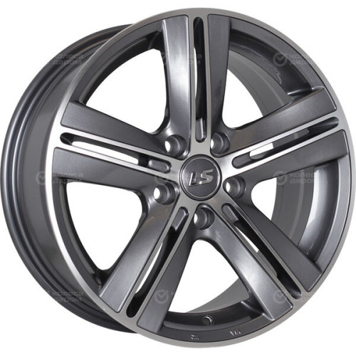 Колесный диск LS LS 320 7.5xR17 5x114.3 ET45 DIA73.1 насыщенный темно-серый полностью полированный