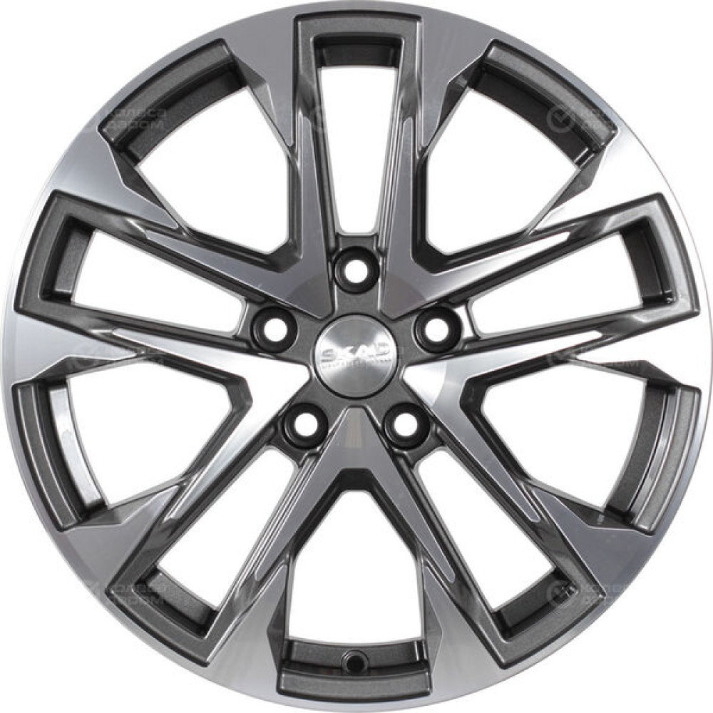 Колесный диск СКАД АТАКОР 7xR17 5x112 ET45 DIA57.1 (уценка) темно-серый глянцевый с полированной лицевой частью
