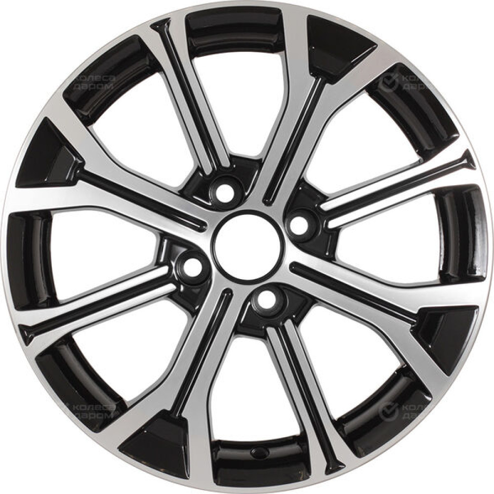 Колесный диск Carwel Кизи 198 6xR15 4x98 ET35 DIA58.5 чёрный глянцевый с полированной лицевой поверхностью