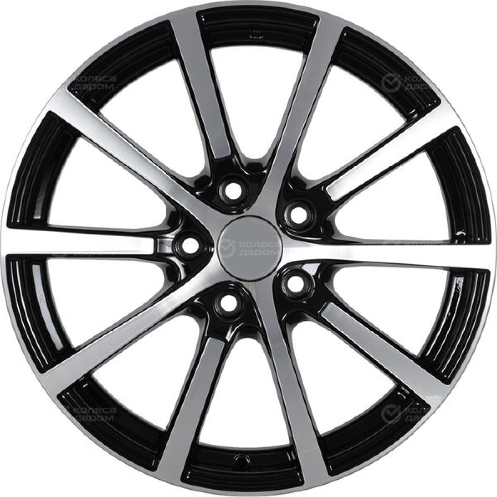 Колесный диск Carwel Кентавр 102 7xR17 5x114.3 ET40 DIA66.1 чёрный глянцевый с полированной лицевой поверхностью