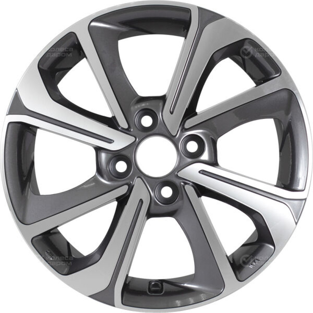 Колесный диск Replay KI242 6xR15 4x100 ET46 DIA54.1 насыщенный темно-серый полностью полированный