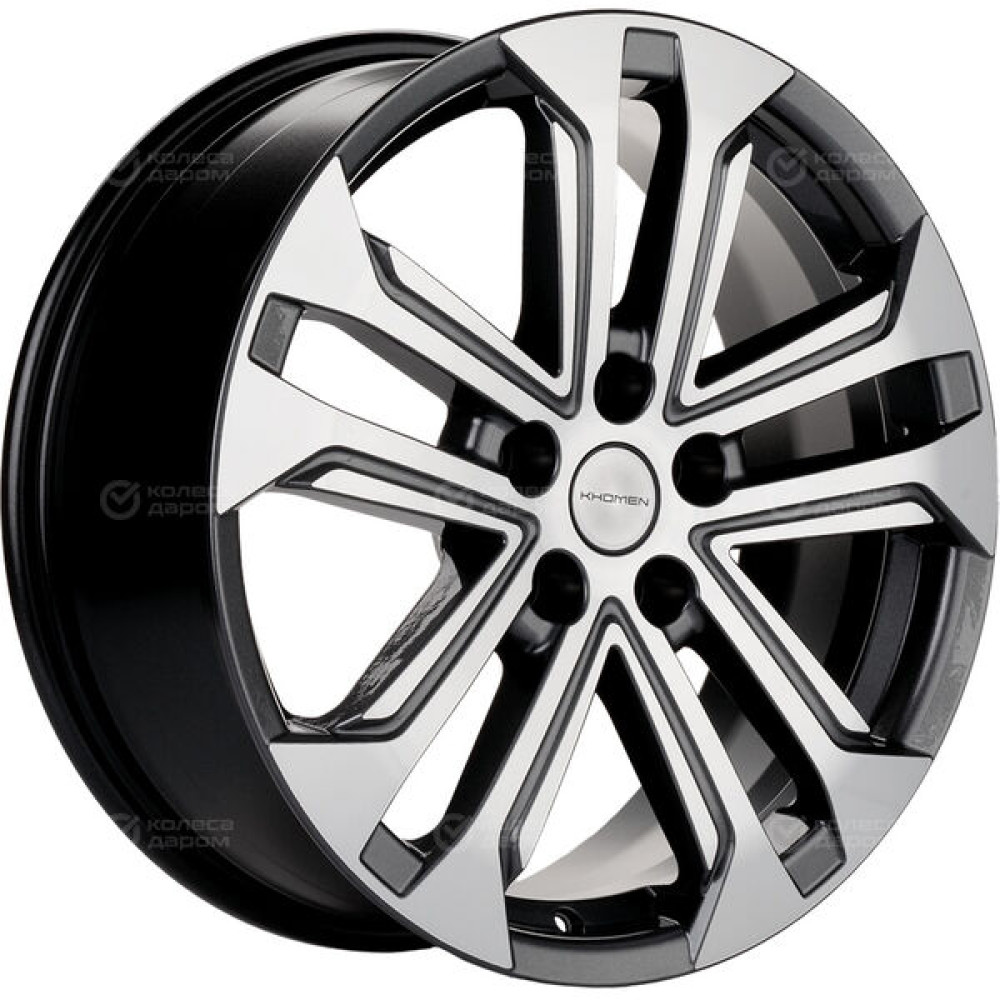 Колесный диск KHOMEN KHW1803 (18_ZV Geely coolray) 7xR18 5x114.3 ET50 DIA54.1 насыщенный темно-серый полностью полированный