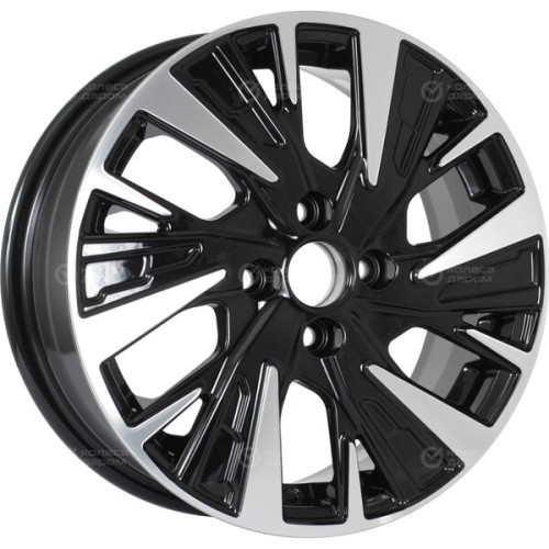 Колесный диск KDW KD1580 6xR15 4x100 ET37 DIA60.1 черный глянцевый с полированными элементами лицевой поверхности