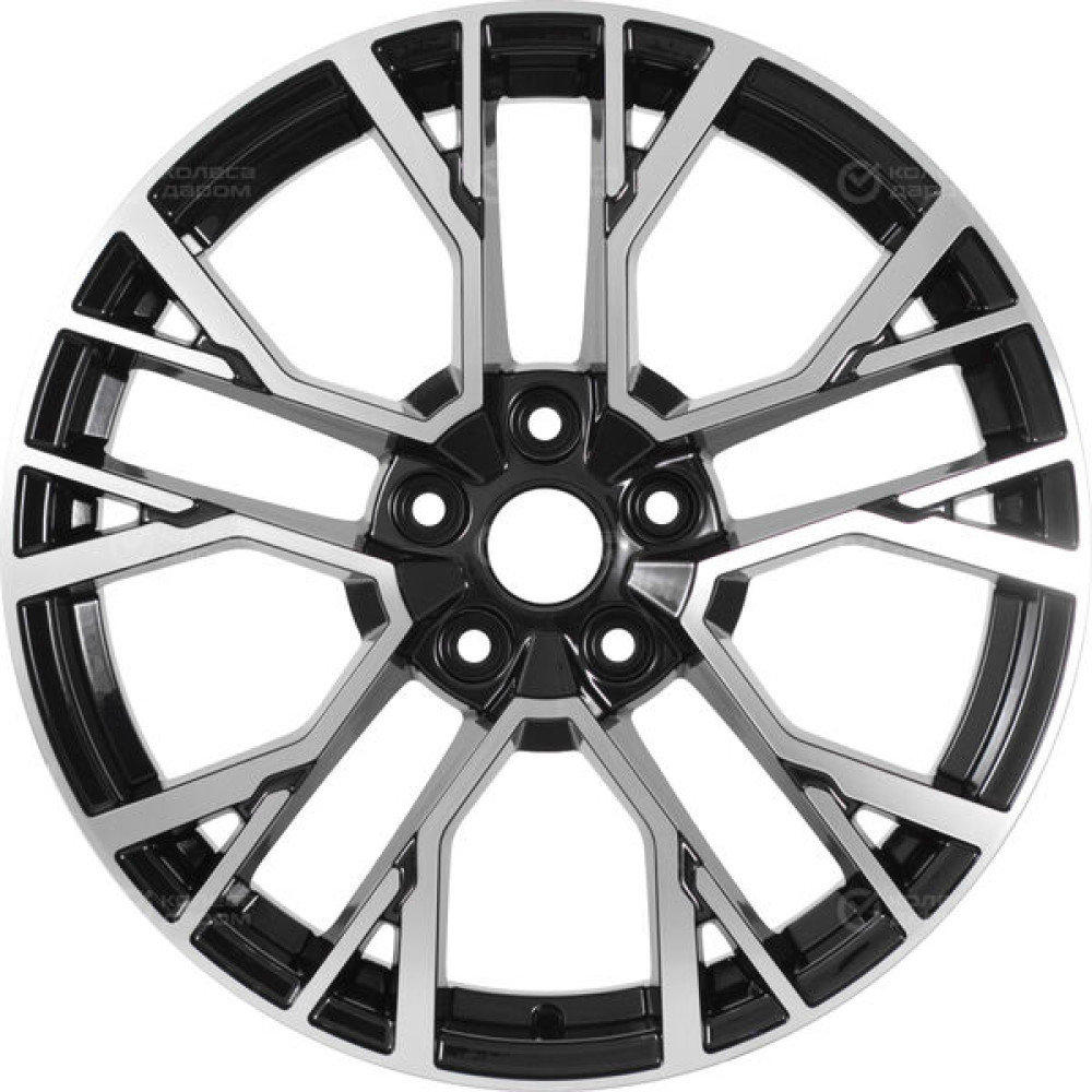 Колесный диск Carwel Камак 1810 7xR18 5x108 ET46 DIA63.4 чёрный глянцевый с полированной лицевой частью