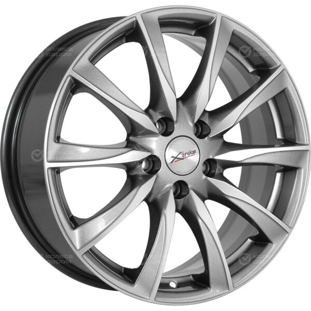 Колесный диск X-trike X120 7xR17 5x108 ET33 DIA60.1 темно-серебристый с полированной лицевой частью