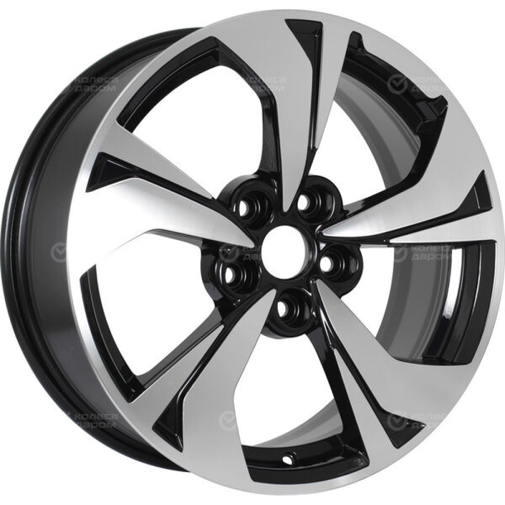 Колесный диск KHOMEN KHW1724 (X-Trail/Nissan Teana) 7xR17 5x114.3 ET45 DIA66.1 глянцевый черный с полированной лицевой частью