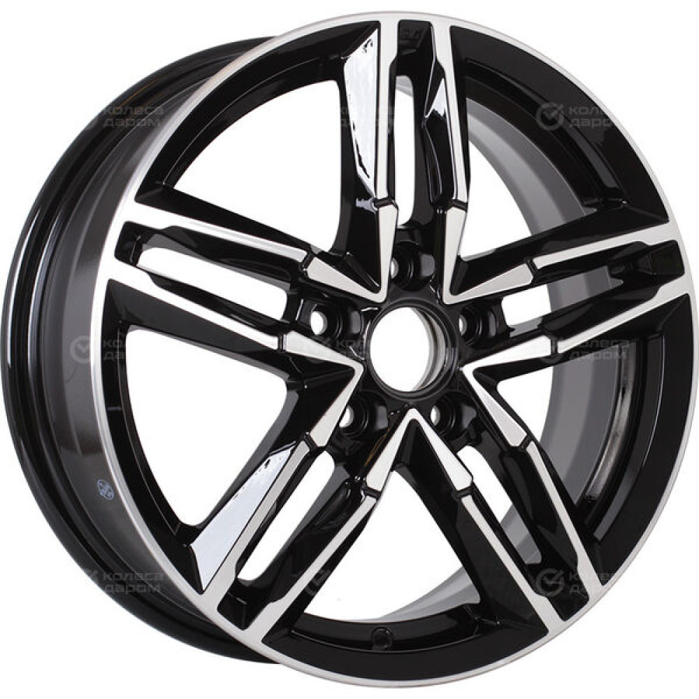 Колесный диск КиК Sayan-оригинал 6xR16 5x105 ET39 DIA56.6 (уценка) черный глянцевый с полированными элементами лицевой поверхности