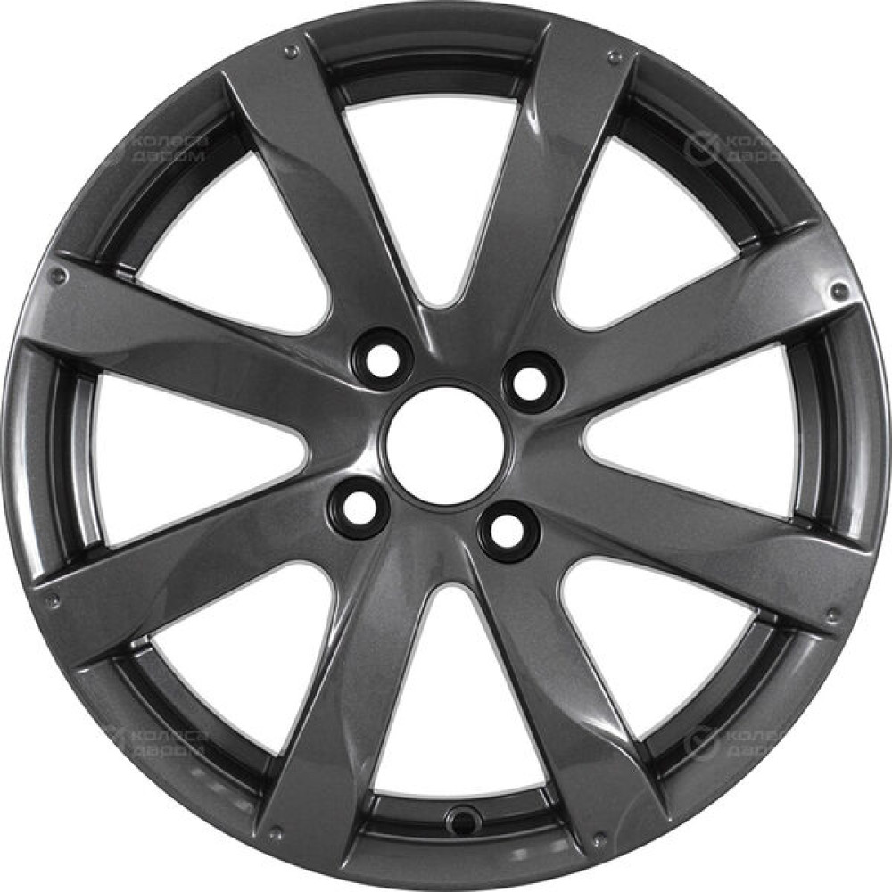 Колесный диск КиК Джемини 6xR15 4x114.3 ET40 DIA67.1 насыщенный темно-серый полностью полированный