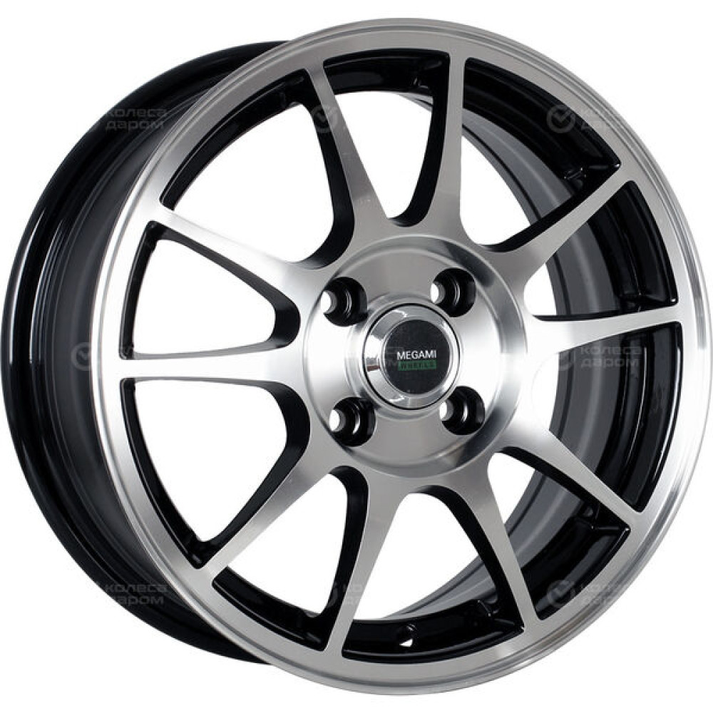 Колесный диск Megami MGM-5 6xR14 4x100 ET43 DIA60.1 черный полностью полированный