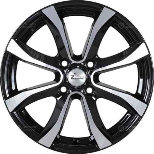 Колесный диск iFree Дайс 6xR15 4x100 ET45 DIA67.1 чёрный глянцевый с полированной лицевой частью