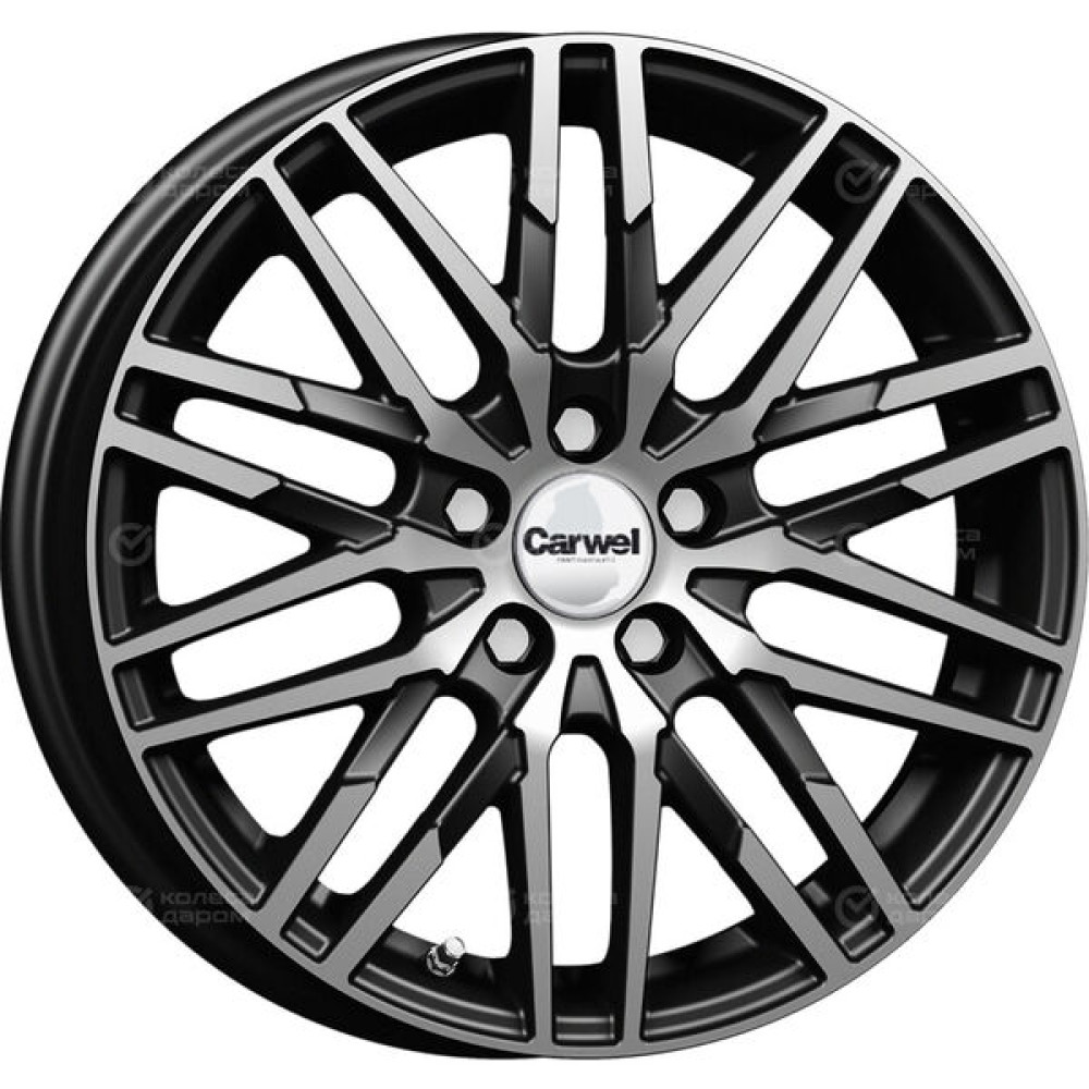 Колесный диск Carwel Кобра 229 6xR16 4x100 ET41 DIA60.1 чёрный глянцевый с полированной лицевой поверхностью