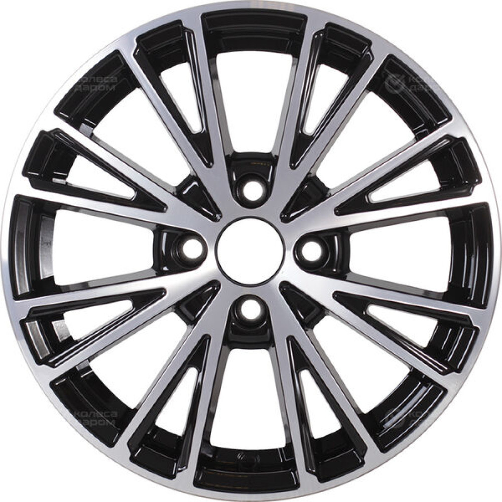 Колесный диск КиК Меандр-оригинал 6xR16 4x100 ET37 DIA60.1 черный глянцевый с полированными элементами лицевой поверхности