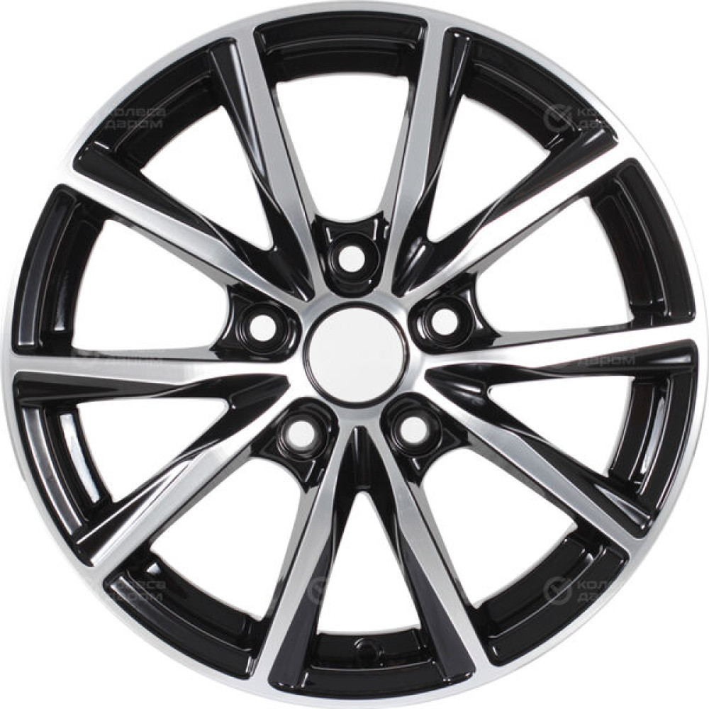 Колесный диск Carwel Гамма 115 6xR15 5x100 ET45 DIA67.1 чёрный глянцевый с полированной лицевой поверхностью