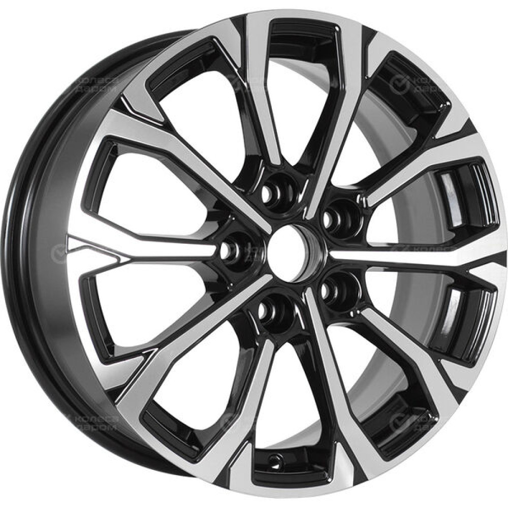 Колесный диск KHOMEN KHW1605 (Changan CS35 Plus) 6.5xR16 5x110 ET46 DIA63.3 глянцевый черный с полированной лицевой частью